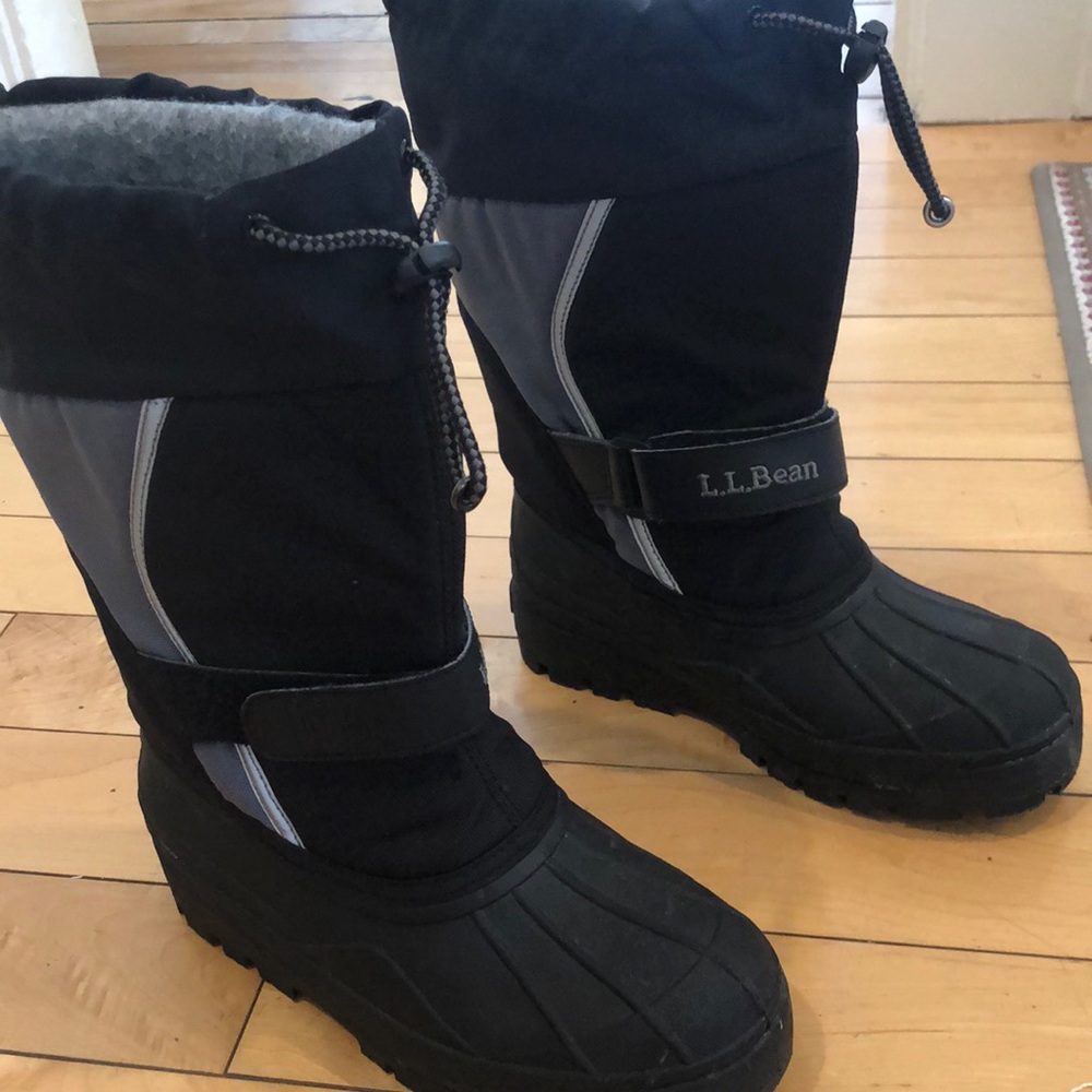 L.L. Bean Northwoods kids Black and Gray Waterproof Rain & Snow Boots